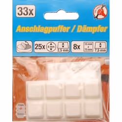 Butée de suspension set de 33 pièces autocollant rectangulaire blanc - Kraftmann - PVC