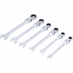Jeu de clés mixtes à cliquet BGS - Têtes flexibles - en pouces - 6 pcs - 30005