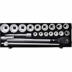 Coffret métal de douilles et accessoires BGS - 20 pcs - 15113
