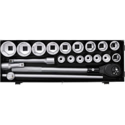 Coffret métal de douilles et accessoires BGS - 20 pcs - 15113