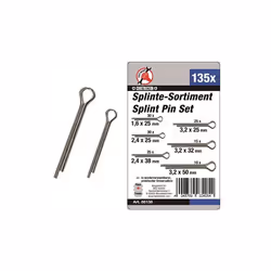 En boîtier d'assortiment 30 goupilles Ø 1,6 x 25 mm 30 goupilles Ø 2,4 x 25 mm 25 goupilles Ø 3,2 x 25 mm 15 goupilles Ø 3,2  ...
