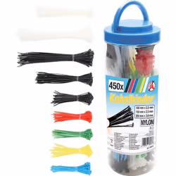 Kraftmann 80873, Attache pour câble d'échelle, Nylon, Noir, Bleu, Vert, Rouge, Blanc, Jaune, 2,5 - 3,6 mm, 100 mm, 550 g