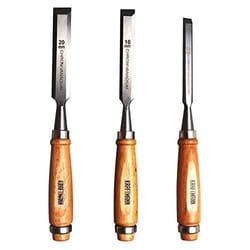 Jeu de ciseaux à bois - KRAFTMANN - 50240 - 3 pièces - Manche en bois - Marron