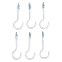 Crochets à visser-Deckek - KRAFTMANN - Lot de 6 - Blanc - Plastique