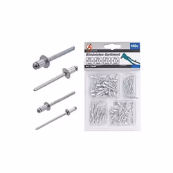 KRAFTMANN 75846 | ASSORTIMENT DE RIVETS POP | Ø 2,4 - 4,8 MM | 100 PIÈCES