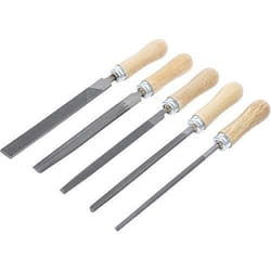Lot de 5 limes avec manche en bois - KRAFTMANN KM 50206 - 150 mm