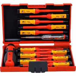 Jeu de tournevis VDE avec lames de réserve BGS TECHNIC - 13 pcs - 35814