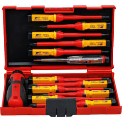 Jeu de tournevis VDE avec lames de réserve BGS TECHNIC - 13 pcs - 35814