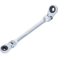 Bgs Technic - double clé annulaire à cliquet pliable avec têtes polygonales à profil e E10 x E12 bgs 71028-10X12