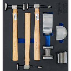 Bgs Technic - Insert de servante d'atelier 2/3 : Mallette de tas et marteaux de carrosserie 7 pièces