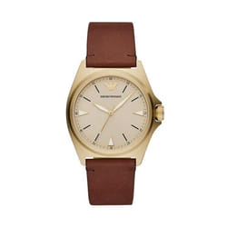 Montre - EMPORIO ARMANI - Cuir Marron - Quartz - Alphanumérique - Homme