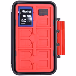 Rollei 22782 logement pour carte mémoire 12 cartes Caoutchouc Noir, Rouge