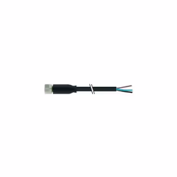 Prise M8 femelle 0° sans extrémité de câble PVC 4 x 0,25 sw UL/CSA 1 m. Connecteur Connecteur M8 femelle 0° Technique de racc ...