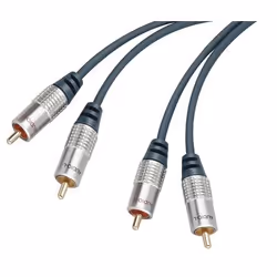 Tecline 3.0m 2 x RCA - 2 x RCA, 2 x RCA, Mâle, 2 x RCA, Mâle, 3 m, Gris