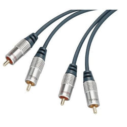 Tecline 3.0m 2 x RCA - 2 x RCA câble audio 3 m Gris