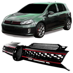 Calandre avant ABS VW Golf 6 GTI de 2008 a 2012 Noir - Rouge sans embleme-41173450