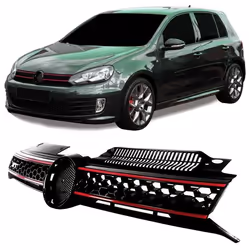 Calandre avant ABS VW Golf 6 de 2008 a 2012 Noir - Rouge sans embleme-41177531