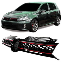 Calandre avant ABS VW Golf 6 de 2008 a 2012 Noir - Rouge sans embleme-41177531