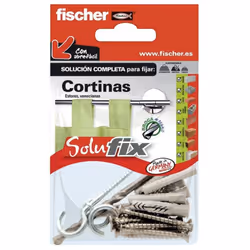 Kit De Fixation Rideaux 502687 Solufix Fischer Solufix Kit De Fixation Pour Rideaux. Comprend 8 Chevilles Ux 6x35mm, 8 Vis À ...
