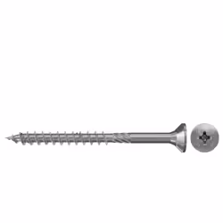 FISCHER Vis à bois inox tête fraisée PZ3 6X50 - Boîte de 100 La PowerFast FPF-SZ A2P en acier inoxyable A2 est une vis avec f ...