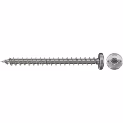 La vis fischer Power-Fast FPF-PT A2F en acier inoxydable A2 est une vis à filetage complet avec logement en étoile interne. E ...