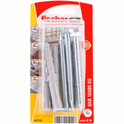 Fischer 503783, Kit de fiches murales et vis, Brique, Béton, ETA-07/0121, 80 mm, 1 cm, 9 cm