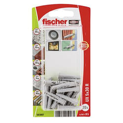 Fischer 503807 cheville en bois 20 pièce(s) Plastique Rond
