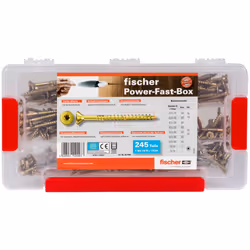 Fischer 667005, Kit de vissage, Bois, Filetage partiel, Tête fraisée, Or, 50 mm