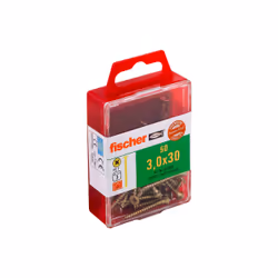 Fischer 653925, Vis, Acier zingué, Bois, Zinc, Filetage complet, Tête fraisée