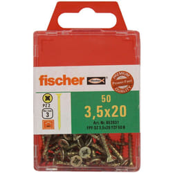 Fischer - 50 Vis vba tête fraisée Power-Fast PZ2 Ø3,5 x 20 mm