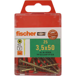 25 Vis vba tête fraisée Power-Fast PZ2 Ø3,5 x 50 mm filetage partiel Fischer