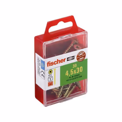 Vis tête fraisée Fischer. Vis 4.5 x 30 Power Fast acier bichromaté empreinte Pozidriv, 30p référence 653955. - Pour Quincaill ...