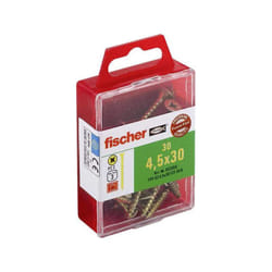 Fischer - Vis 4.5 x 30 Power Fast acier bichromaté empreinte Pozidriv, 30p