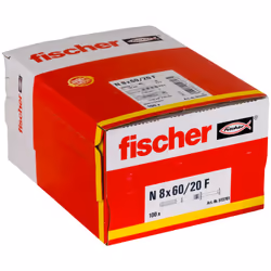 Fischer 513701 ancrage à vis et cheville murale 100 pièce(s) Kit de fiches murales et vis 60 mm