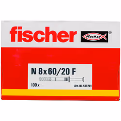 Fischer 513701 ancrage à vis et cheville murale 100 pièce(s) Kit de fiches murales et vis 60 mm - Vue supplémentaire 4
