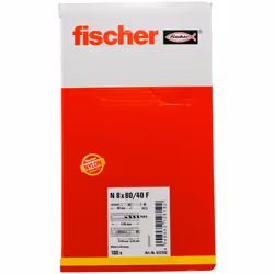 Fischer 513702 ancrage à vis et cheville murale 100 pièce(s) Kit de fiches murales et vis 80 mm