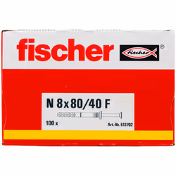 Fischer 513702 ancrage à vis et cheville murale 100 pièce(s) Kit de fiches murales et vis 80 mm - Vue supplémentaire 4
