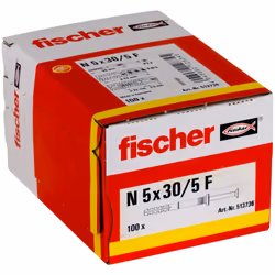 Fischer 513736 ancrage à vis et cheville murale 100 pièce(s) Kit de fiches murales et vis 30 mm