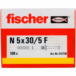 Fischer 513736 ancrage à vis et cheville murale 100 pièce(s) Kit de fiches murales et vis 30 mm - Vue supplémentaire 4
