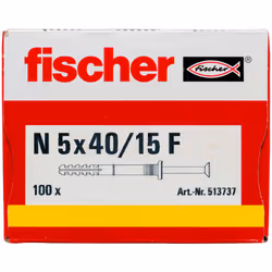 Fischer 513737 ancrage à vis et cheville murale 100 pièce(s) Kit de fiches murales et vis 40 mm - Vue supplémentaire 4
