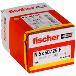 Fischer 513738 ancrage à vis et cheville murale 100 pièce(s) Kit de fiches murales et vis 50 mm
