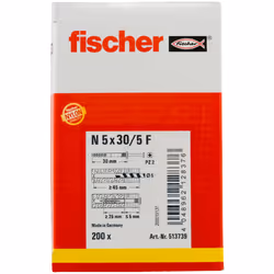 Fischer 513739 ancrage à vis et cheville murale 200 pièce(s) Kit de fiches murales et vis 30 mm