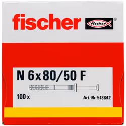 Fischer 513842 ancrage à vis et cheville murale 100 pièce(s) Kit de fiches murales et vis 80 mm - Vue supplémentaire 4
