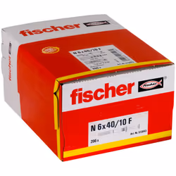 Fischer 513843 ancrage à vis et cheville murale 200 pièce(s) Kit de fiches murales et vis 40 mm