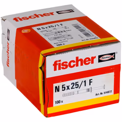 Fischer 514872 ancrage à vis et cheville murale 100 pièce(s) Kit de fiches murales et vis 25 mm