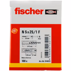 Fischer 514872 ancrage à vis et cheville murale 100 pièce(s) Kit de fiches murales et vis 25 mm - Vue supplémentaire 4