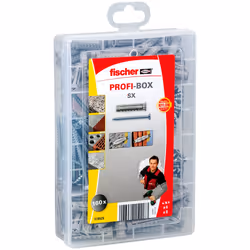 Fischer 518525, Kit de fiches murales et vis, Ciment aéré placé en autoclave, Brique, Béton, Bloc Gypsum, Nylon, 160 pièce(s) ...