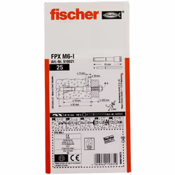 Fischer 519021 ancrage à vis et cheville murale 25 pièce(s) Ancre d'expansion 75 mm