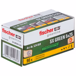 Fischer 524859 ancrage à vis et cheville murale 90 pièce(s) Fiche murale 25 mm