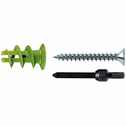 Les granulés utilisés pour la fabrication des chevilles en plâtre fischer GK Green sont issus pour moitié au moins de matière ...